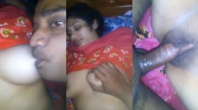 Sucking Bhabhi’s boobs and fucking pussy